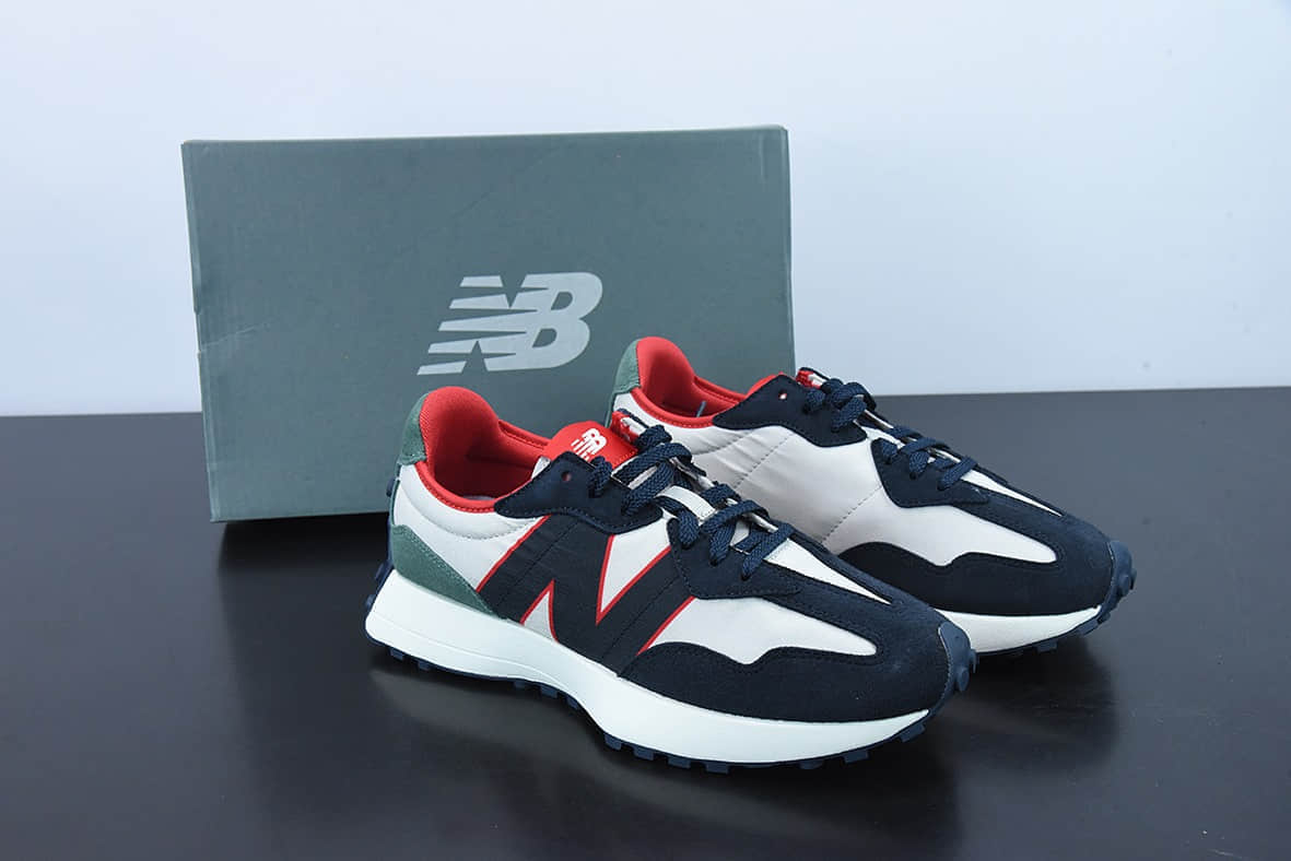 新百伦New Balance 327 复古先锋白蓝红NB327系列复古休闲运动慢跑鞋纯原版本 货号：MS327AAH