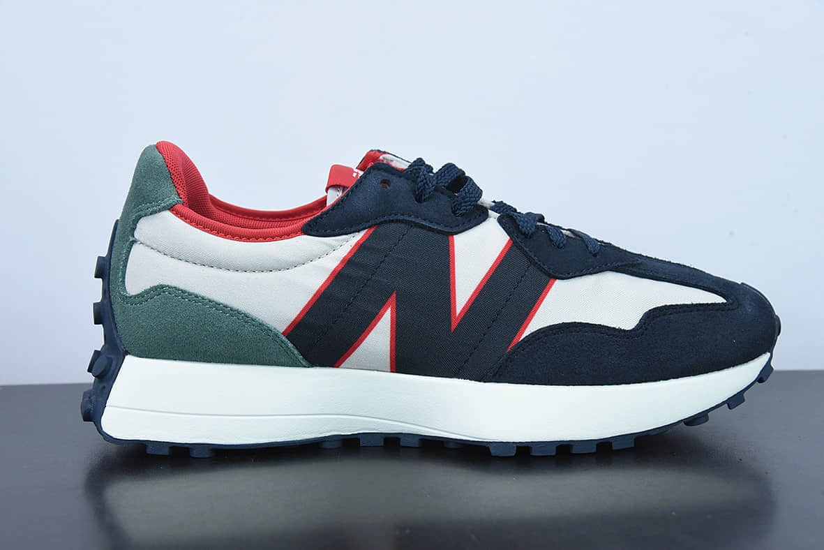 新百伦New Balance 327 复古先锋白蓝红NB327系列复古休闲运动慢跑鞋纯原版本 货号：MS327AAH