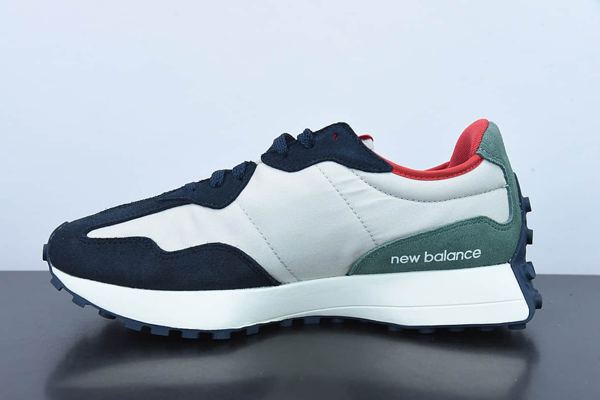 新百伦New Balance 327 复古先锋白蓝红NB327系列复古休闲运动慢跑鞋纯原版本 货号：MS327AAH