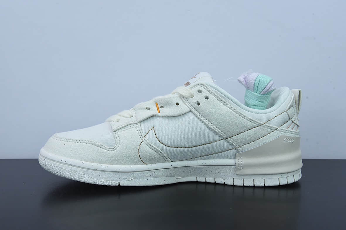 耐克Nike Wmns Dunk Low Disrupt 2Pale Ivory解构米白粉双钩轻量扣篮破坏二代系列全新解构风低帮休闲运动滑板板鞋纯原版本 货号：DH4402-100