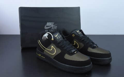 耐克Nike Air Force 1 Low 黑金满天星空军一号低帮百搭休闲板鞋纯原版本 货号：DM8077-001