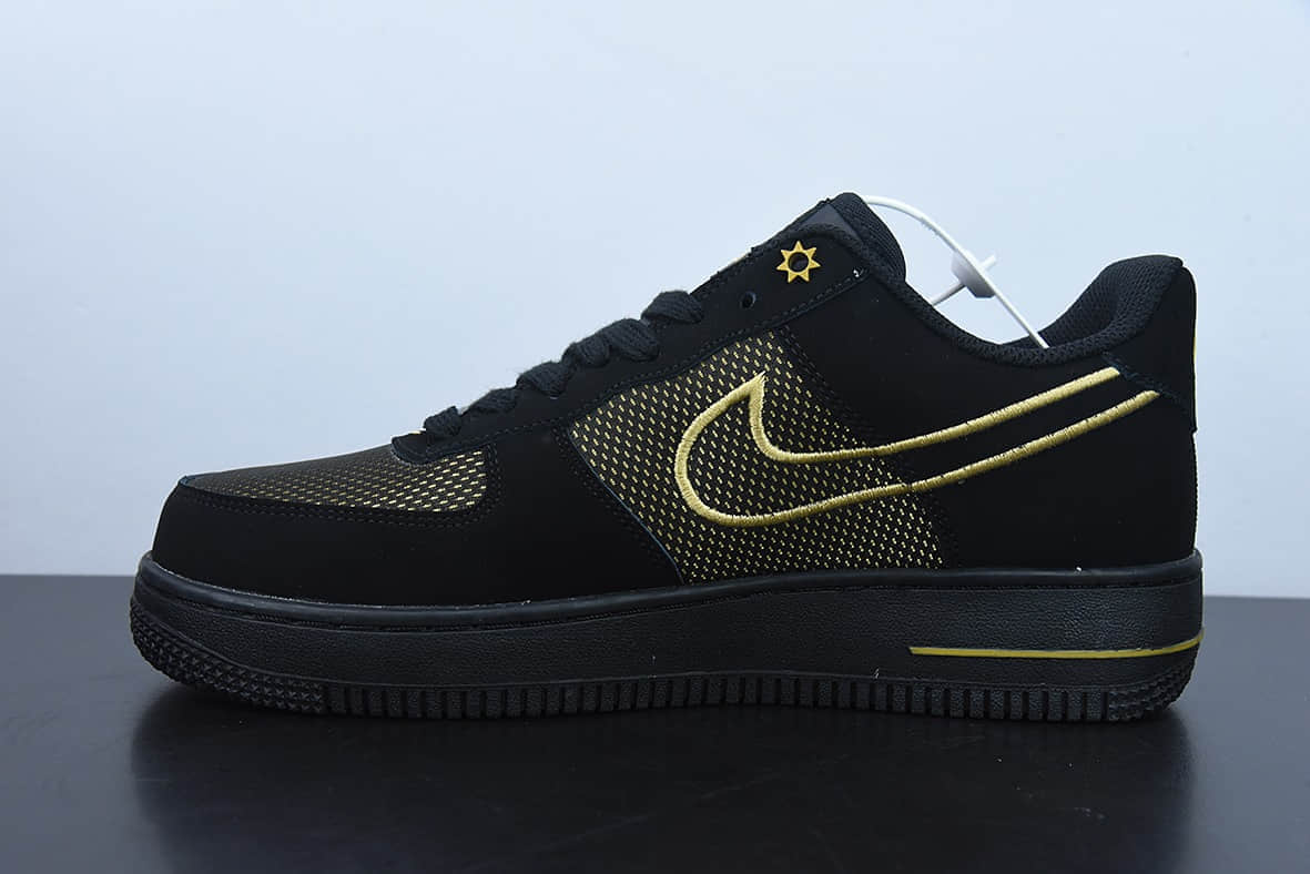 耐克Nike Air Force 1 Low 黑金满天星空军一号低帮百搭休闲板鞋纯原版本 货号：DM8077-001