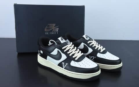 耐克Nike Air Force 1 Low’07  黑白字母印花空军一号低帮休闲板鞋纯原版本 货号：DO5220-168