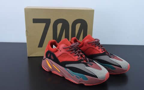 阿迪达斯Adidas originals Yeezy Boost 700 V2 “Hi—Res Red”暗红色低帮椰子700复古老爹鞋纯原版本 货号：HQ6979