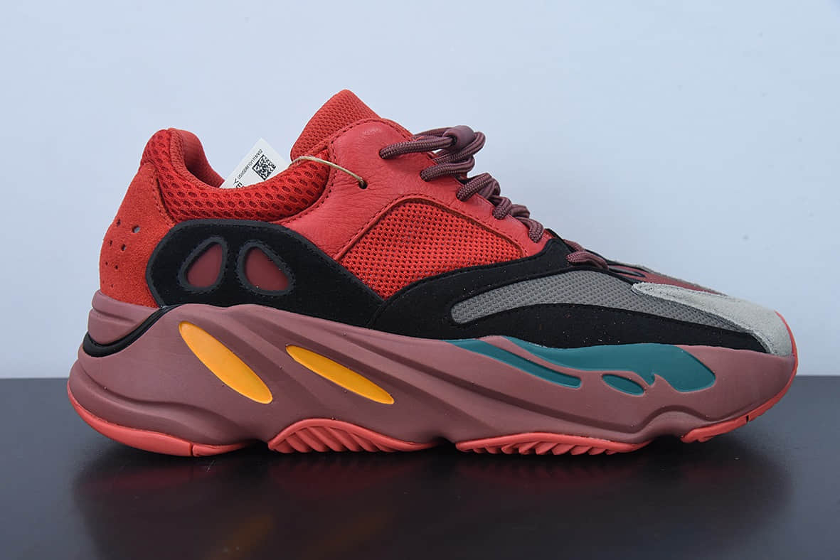 阿迪达斯Adidas originals Yeezy Boost 700 V2 “Hi—Res Red”暗红色低帮椰子700复古老爹鞋纯原版本 货号：HQ6979