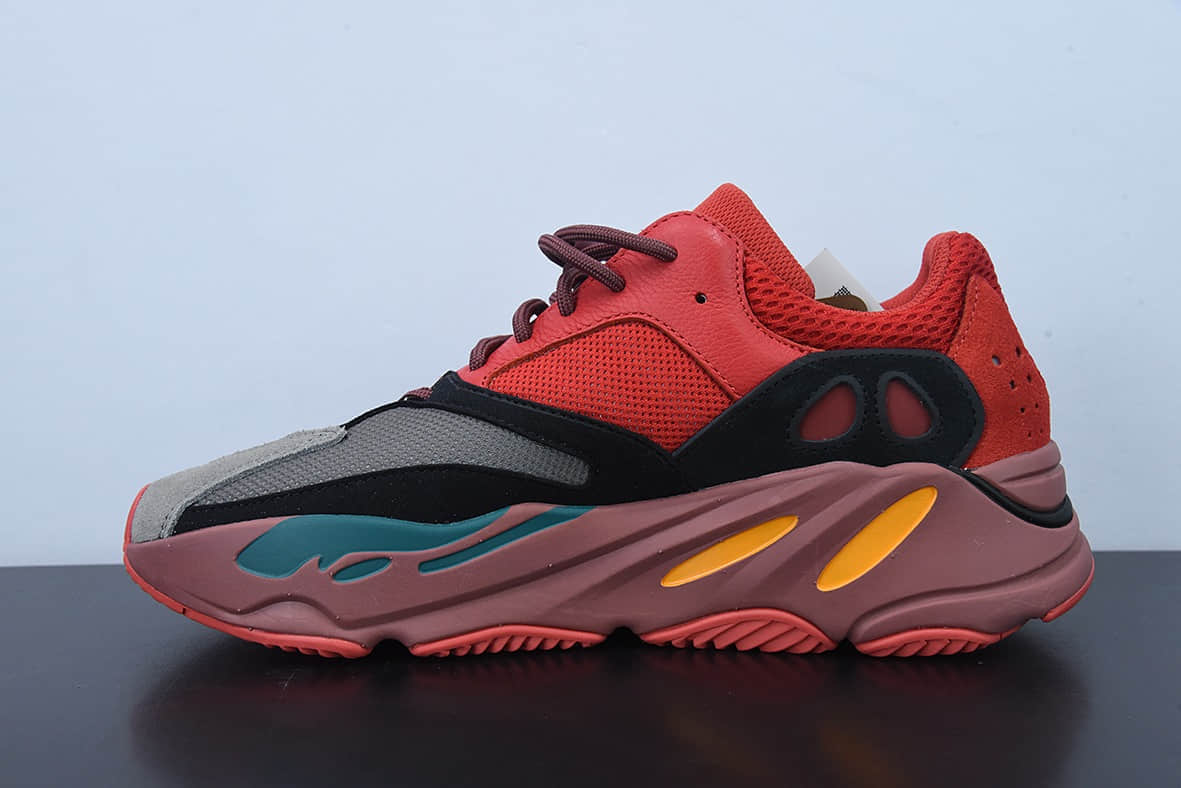 阿迪达斯Adidas originals Yeezy Boost 700 V2 “Hi—Res Red”暗红色低帮椰子700复古老爹鞋纯原版本 货号：HQ6979