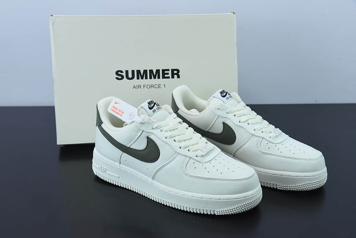 耐克Nike Air Force 1 '07 米军绿帆布3M反光空军一号低帮休闲板鞋纯原版本 货号：DG2296-008