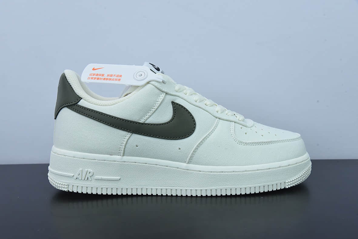 耐克Nike Air Force 1 '07 米军绿帆布3M反光空军一号低帮休闲板鞋纯原版本 货号：DG2296-008