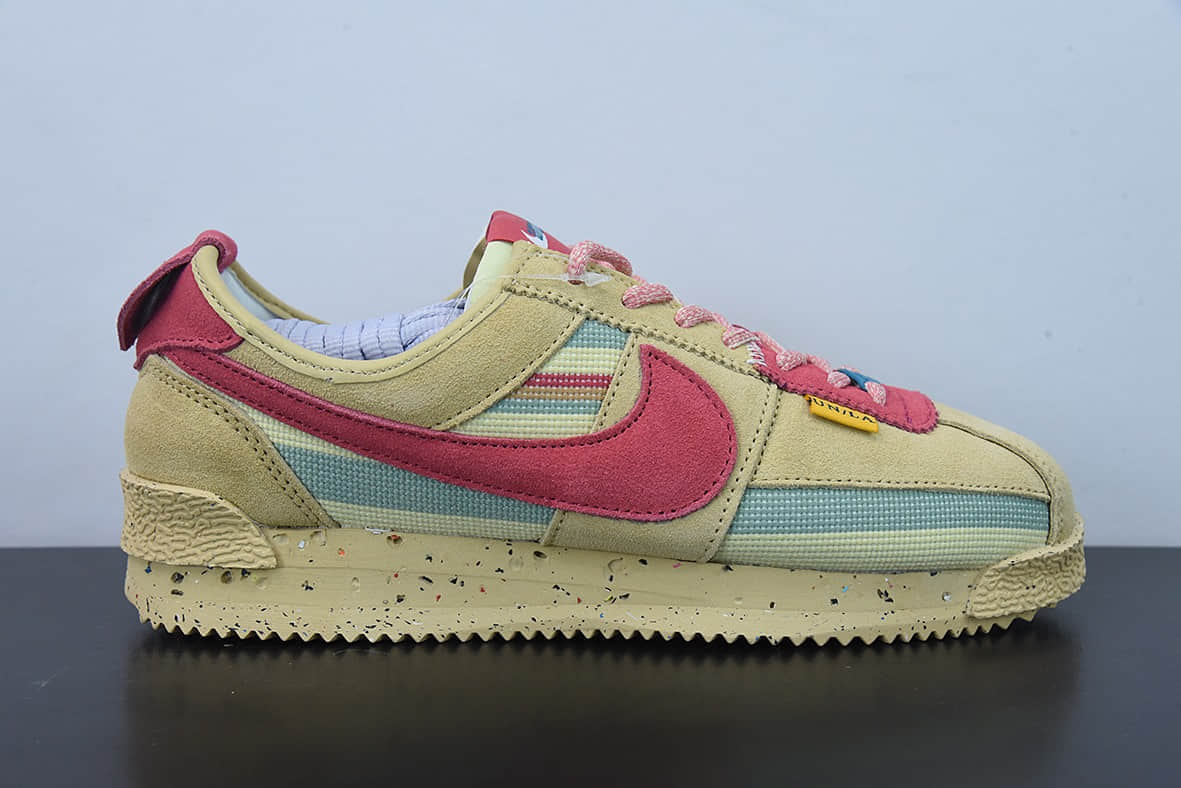 耐克Nike Union LA x NK Cortez 洛杉矶潮店联名软木塞棕粉阿甘复古休闲鞋纯原版本 货号：DR1413-200