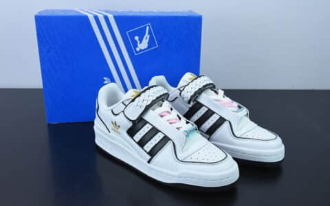 阿迪达斯Adidas Originals Forum Plus W 白黑低帮校园复古休闲运动板鞋纯原版本 货号：FY5223