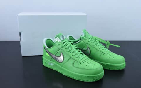 耐克Nike OFF-WHITE X NK Air Force 1  Green  OW联名绿色博物馆空军一号低帮休闲板鞋纯原版本 货号：DX1419-300