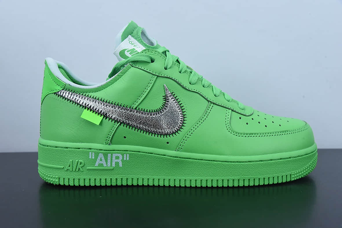 耐克Nike OFF-WHITE X NK Air Force 1  Green  OW联名绿色博物馆空军一号低帮休闲板鞋纯原版本 货号：DX1419-300