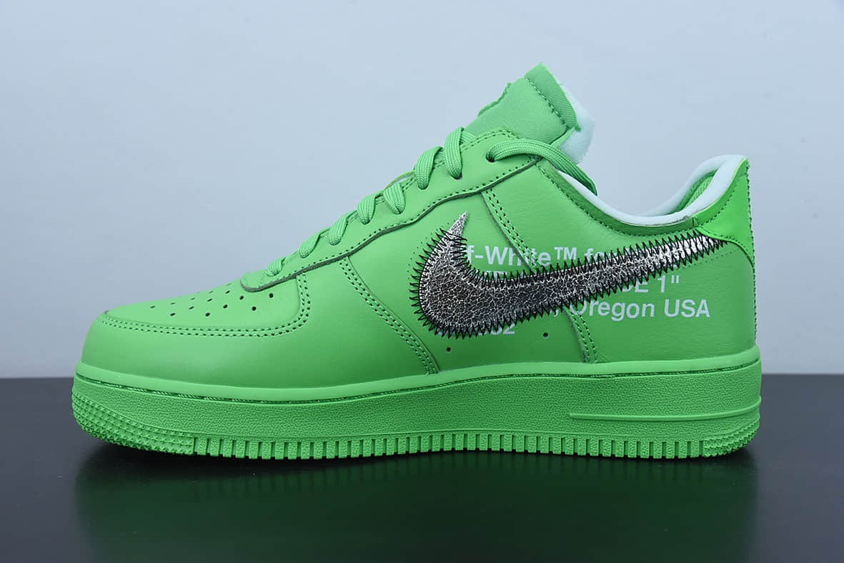 耐克Nike OFF-WHITE X NK Air Force 1  Green  OW联名绿色博物馆空军一号低帮休闲板鞋纯原版本 货号：DX1419-300