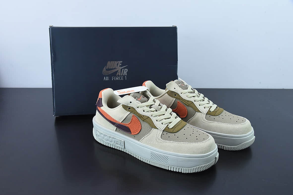 耐克Nike Air Force 1 Low 07 AF1 米白棕红空军一号丰塔卡系列休闲板鞋纯原版本 货号：DR0150-200