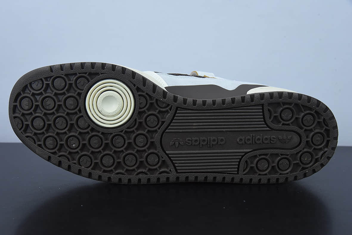 阿迪达斯Adidas Originals Forum 84 Low 罗马系列皮革米白摩卡棕魔术贴低帮复古系带百搭休闲运动板鞋纯原版本 货号：GX4567