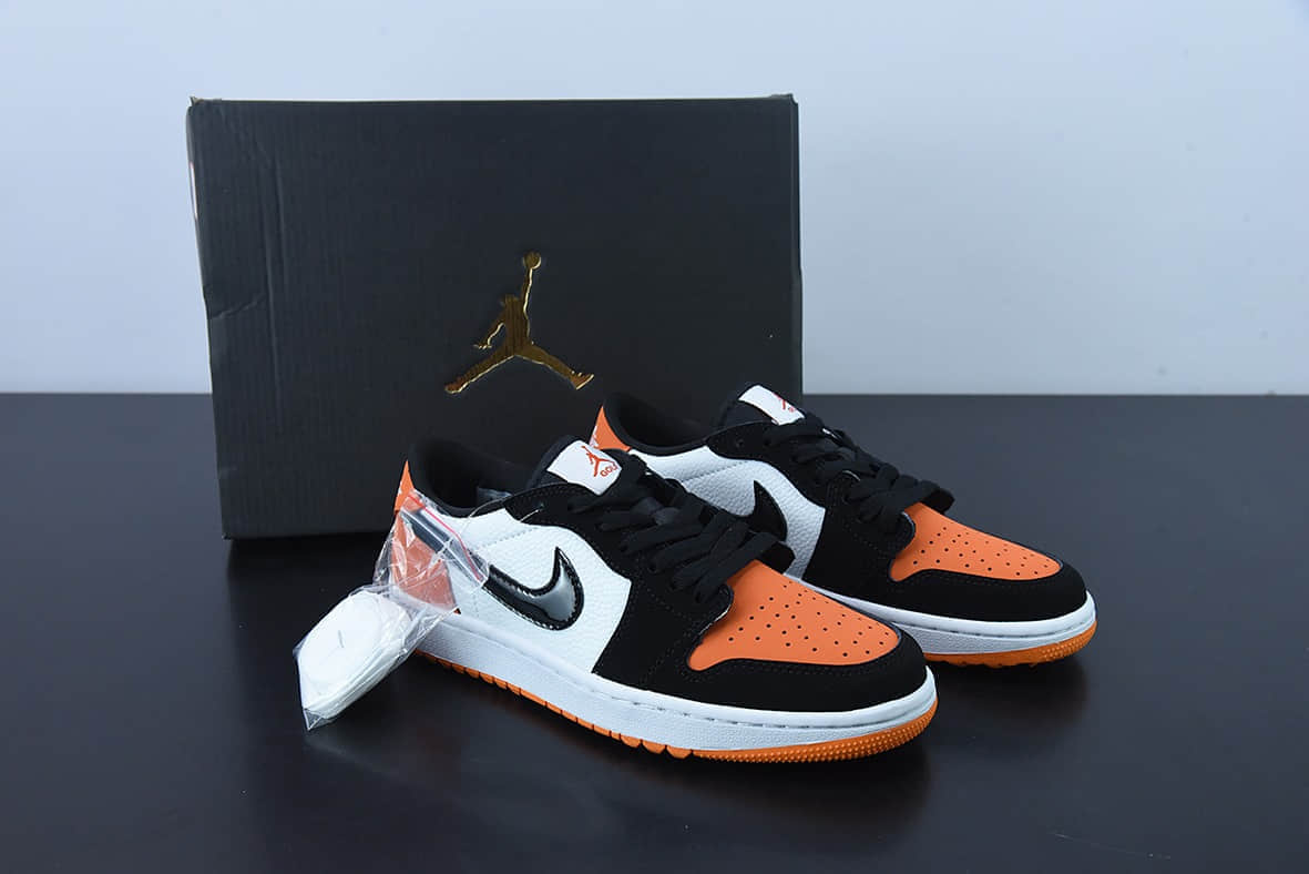 乔丹Air Jordan AJ1 Low Golf 高尔夫系列黑橙扣碎低帮篮球鞋纯原版本 货号：DD9315-800