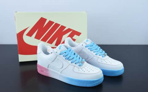 耐克Nike Air Force 1 Low 蓝粉渐变底空军一号低帮运动休闲板鞋纯原版本 货号：AF1234-006