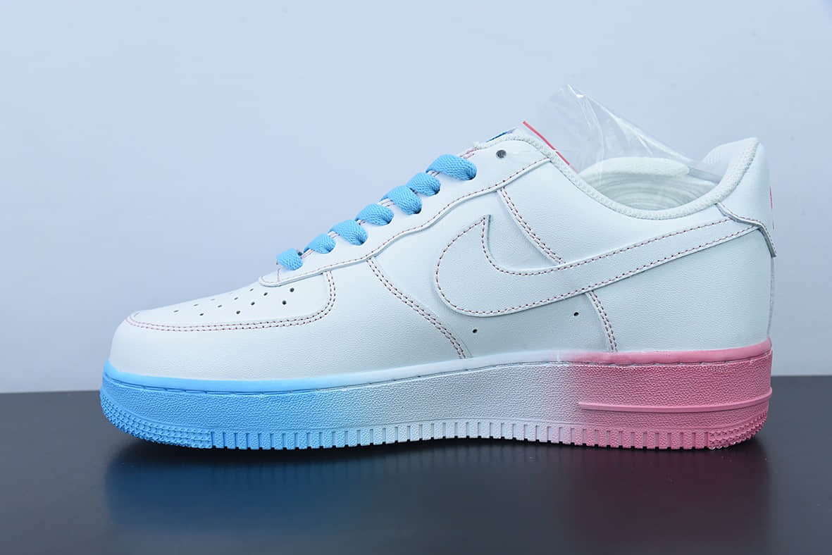 耐克Nike Air Force 1 Low 蓝粉渐变底空军一号低帮运动休闲板鞋纯原版本 货号：AF1234-006