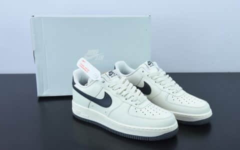 耐克Nike Air Force 1 米白深灰空军一号低帮运动休闲板鞋纯原版本 货号：CT7875-990