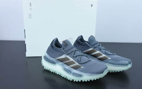 阿迪达斯Adidas Originals NMD S1 青灰色休闲透气跑步鞋纯原版本 货号：GZ9233