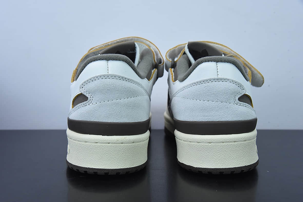 阿迪达斯Adidas Originals Forum 84 Low 罗马系列皮革米白摩卡棕魔术贴低帮复古系带百搭休闲运动板鞋纯原版本 货号：GX4567