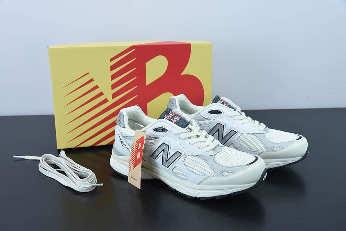 新百伦New Balance 990V3 白色3M反光第三代总统复古慢跑鞋纯原版本 货号：M990AL3