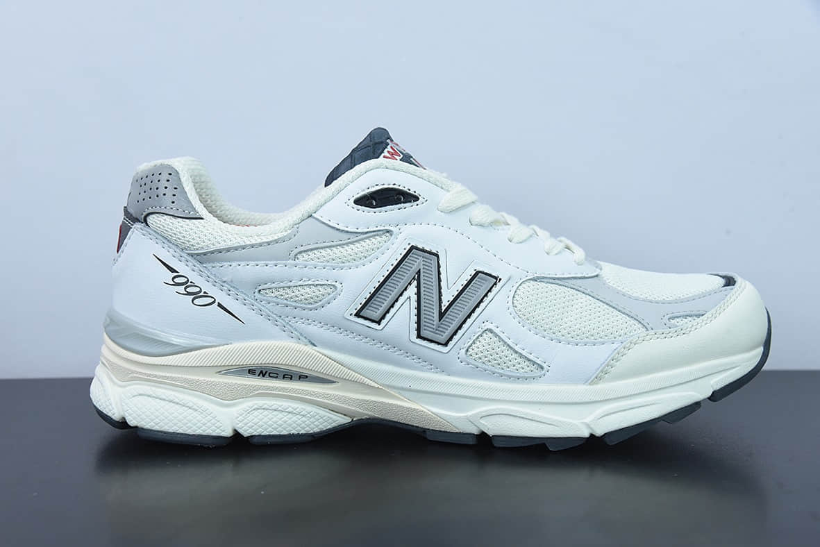 新百伦New Balance 990V3 白色3M反光第三代总统复古慢跑鞋纯原版本 货号：M990AL3
