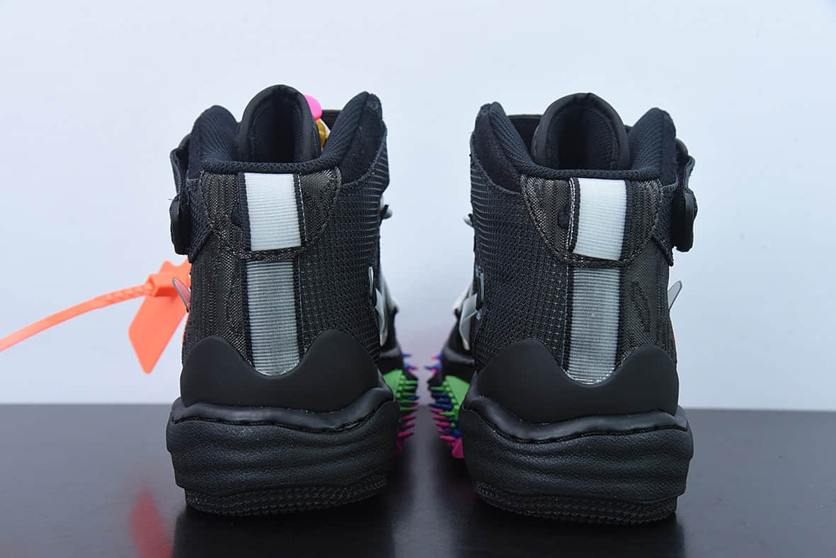 耐克Nike OFF-WHITE X AIR FORCE 1 Mid OW联名黑粉解构中帮休闲板鞋纯原版本 货号：DO6290-001