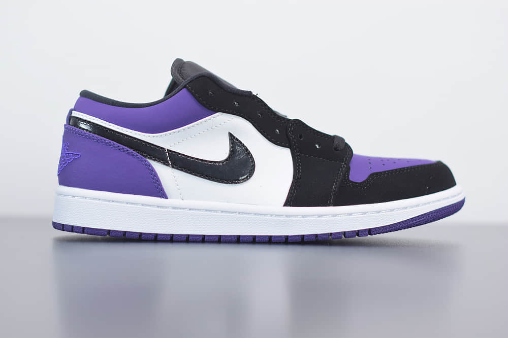 乔丹Air Jordan 1 Low “Purple Court”AJ1黑紫脚趾低帮篮球鞋纯原版本 货号：553558-125