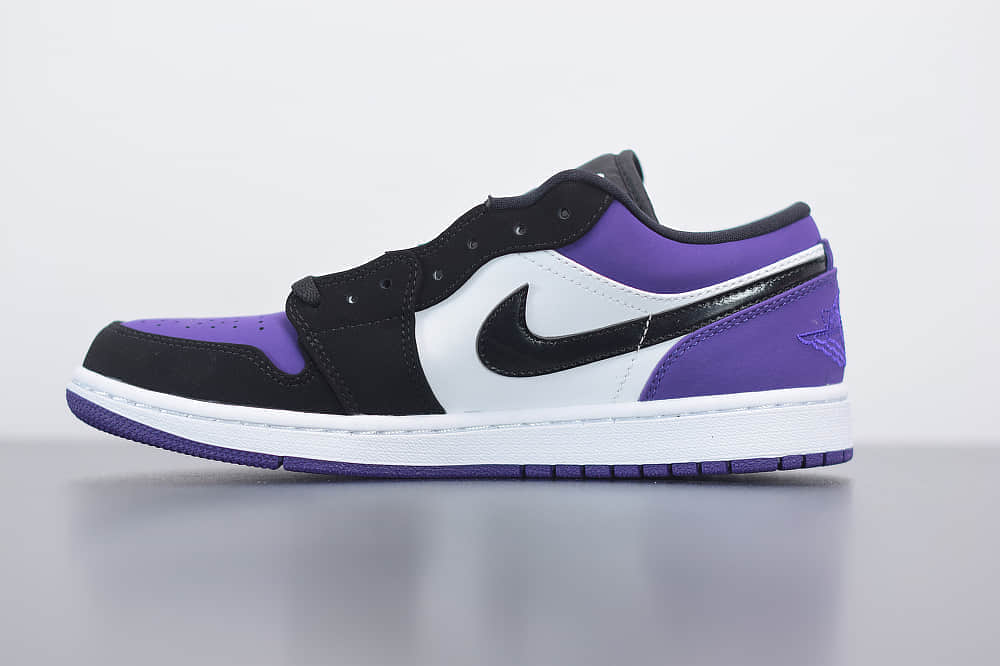 乔丹Air Jordan 1 Low “Purple Court”AJ1黑紫脚趾低帮篮球鞋纯原版本 货号：553558-125