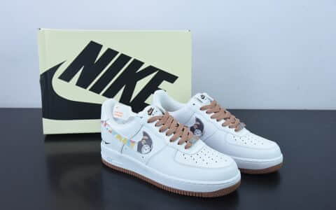 耐克Nike Air Force 1 ’07 “白棕涂鸦”空军一号低帮休闲板鞋纯原版本 货号：AF1234-003