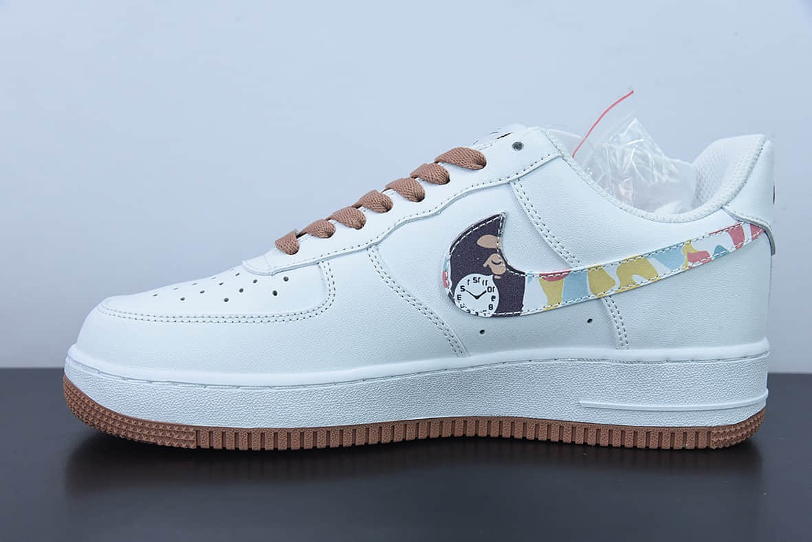 耐克Nike Air Force 1 ’07 “白棕涂鸦”空军一号低帮休闲板鞋纯原版本 货号：AF1234-003