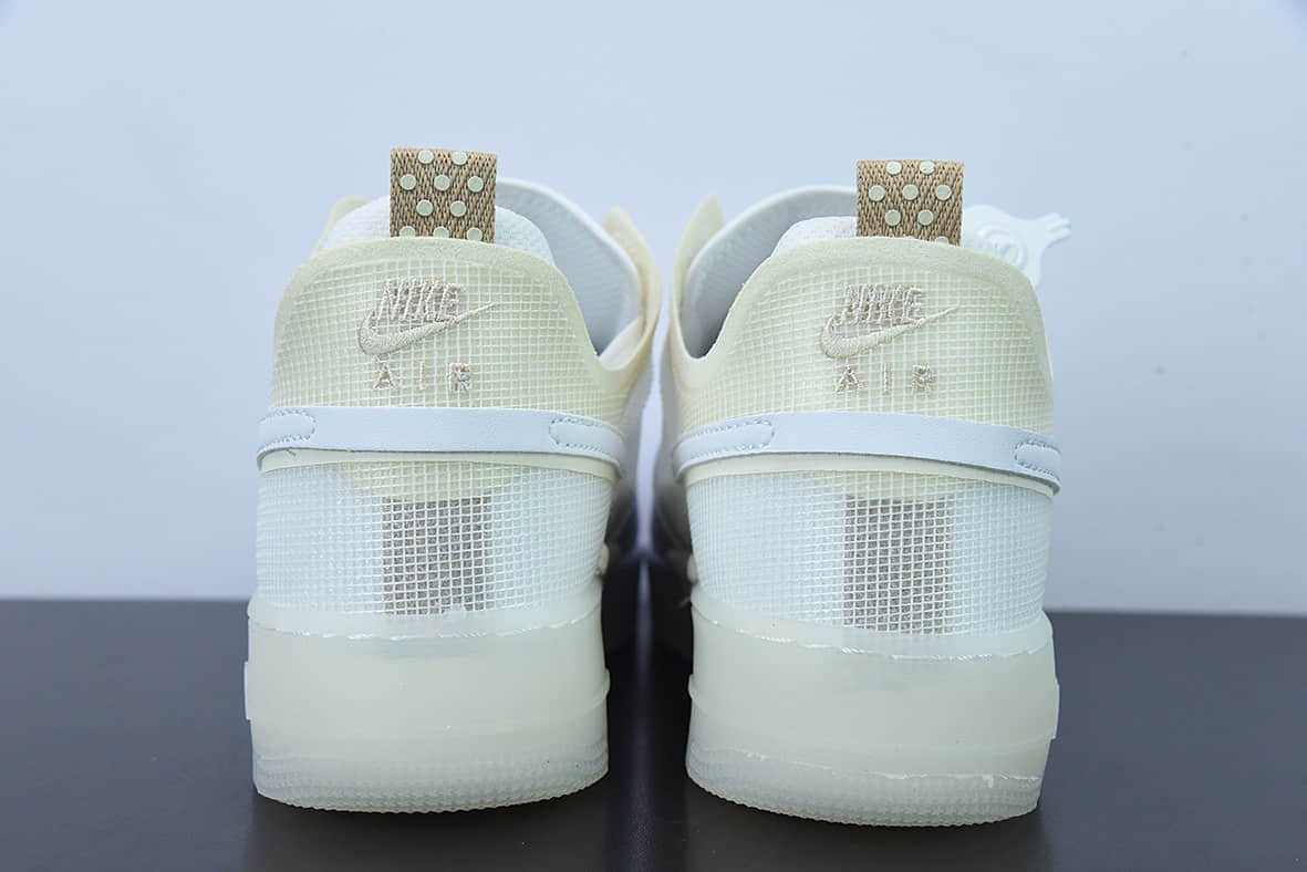 耐克Nike Air Force 1 React 网纱白黄解构拼接空军一号低帮休闲板鞋纯原版本 货号：DH7615-100