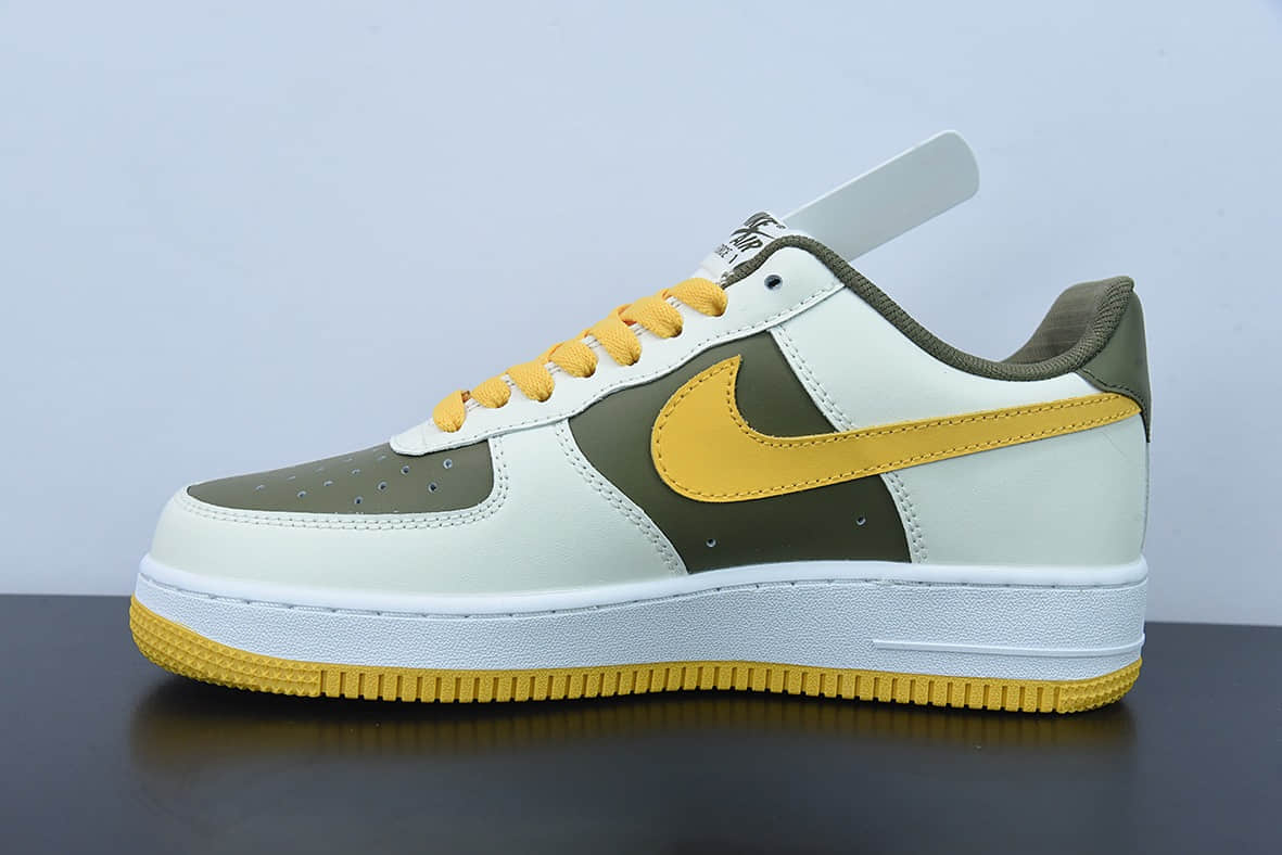 耐克Nike Air Force 1 Low 米白黄绿拼接空军一号低帮运动休闲板鞋纯原版本货号：AQ2288-111