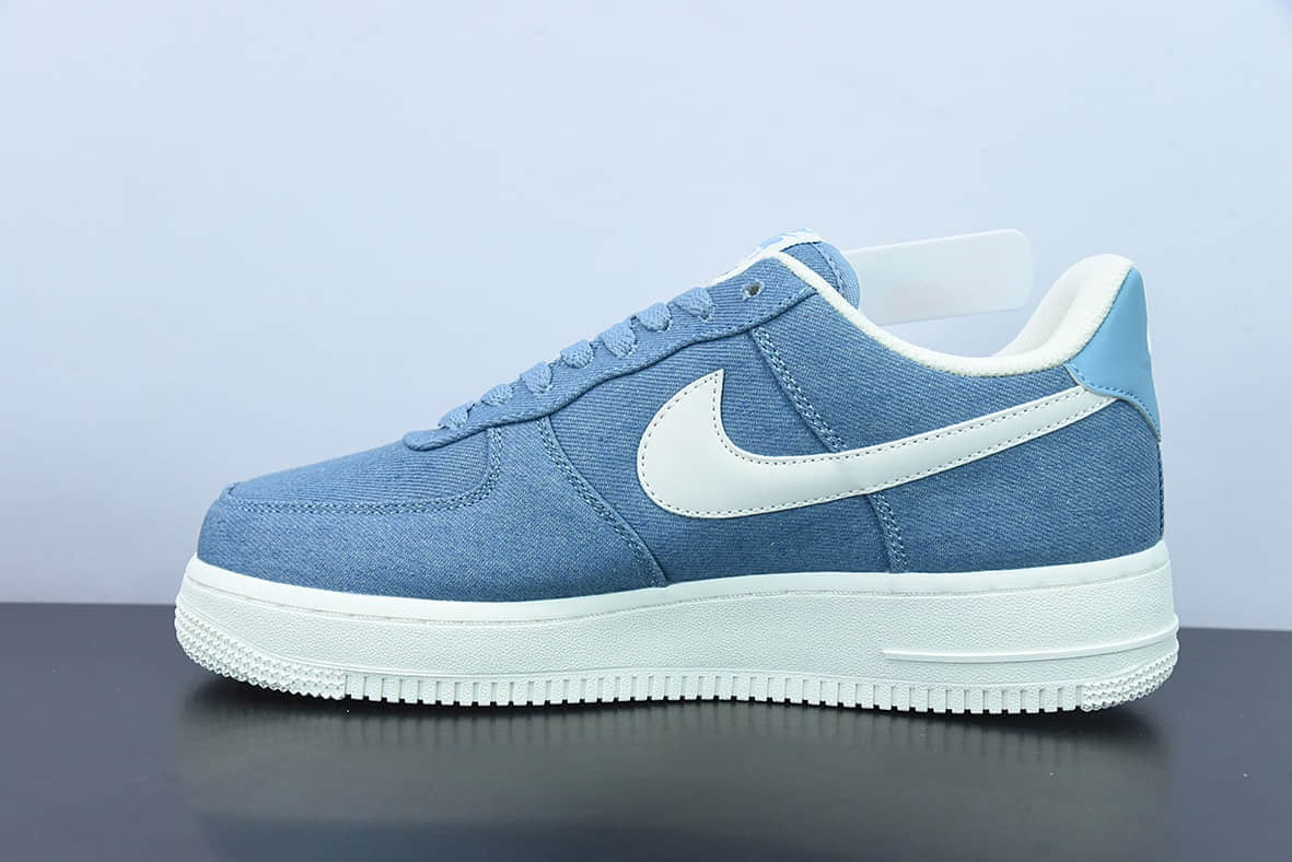 耐克Nike Air Force 1 Low PRMDenim Paisley牛仔浅蓝白空军一号经典低帮休闲板鞋纯原版本 货号：DG2296-004