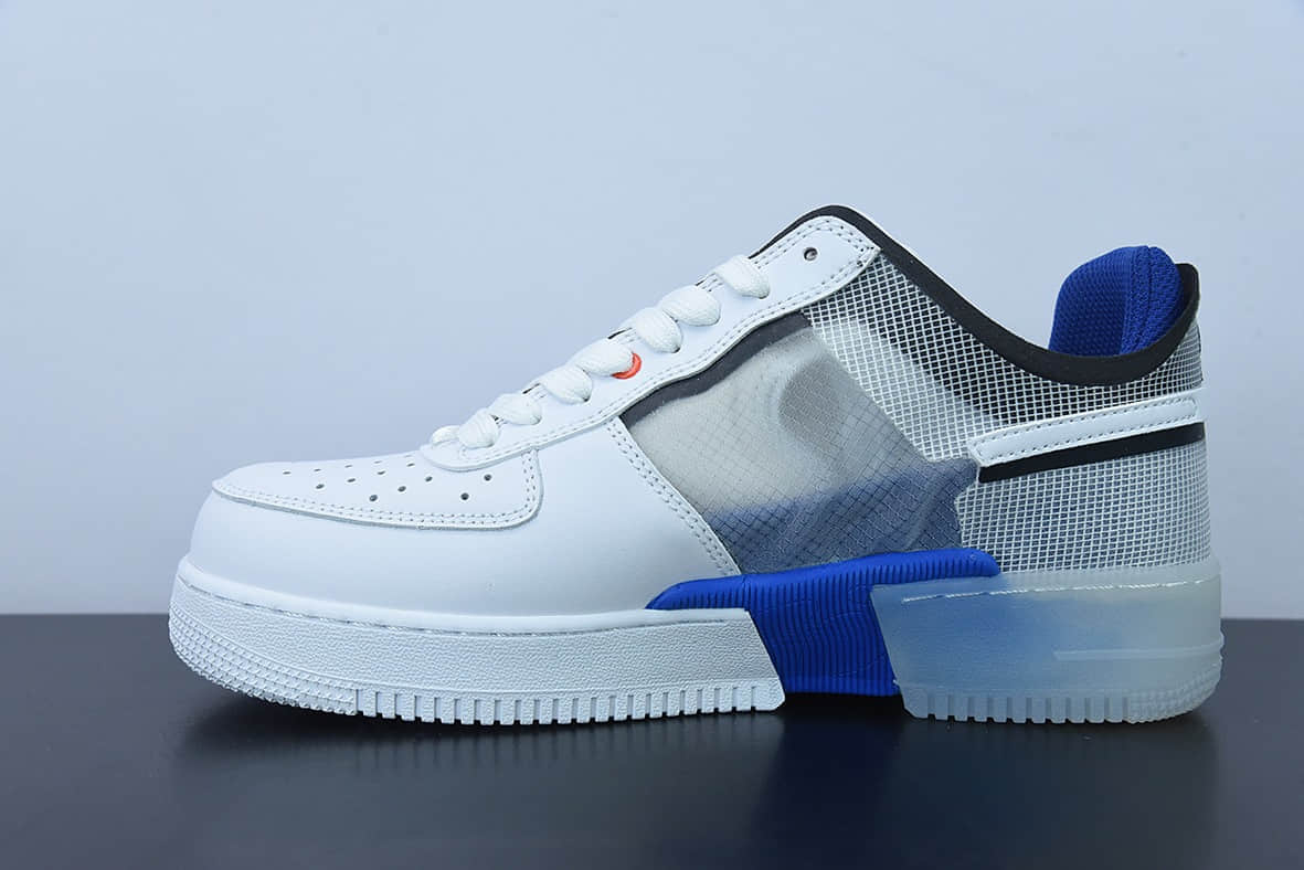 耐克Nike Air Force 1 AF1 白蓝网纱解构空军一号低帮休闲板鞋纯原版本 货号：DH7615-101