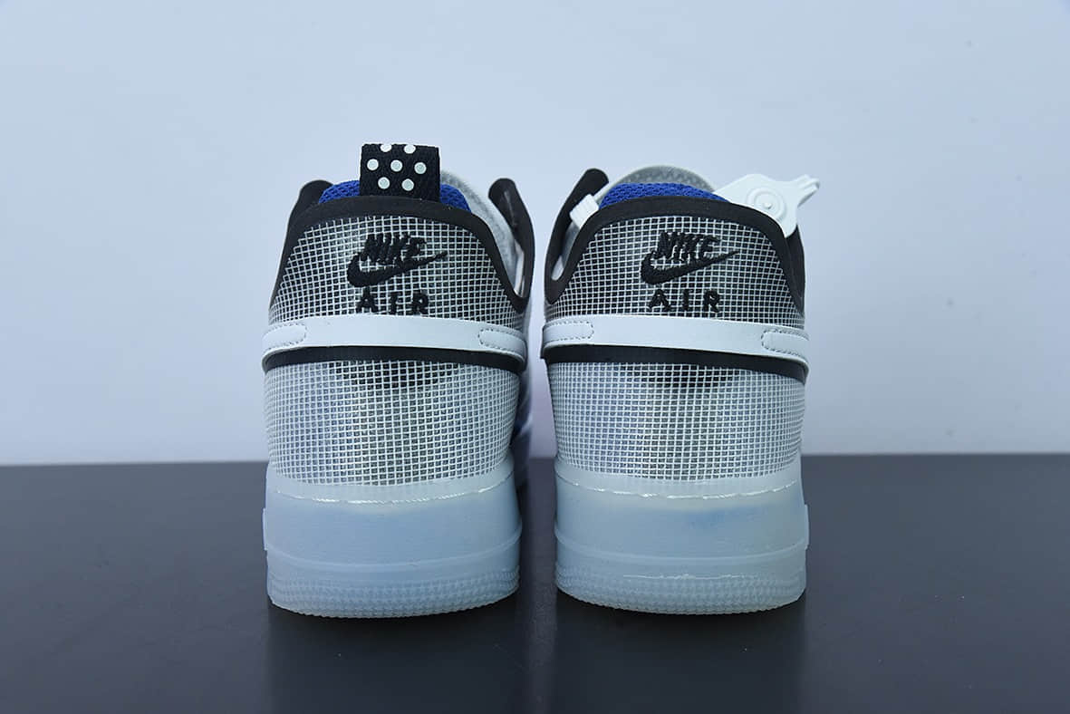 耐克Nike Air Force 1 AF1 白蓝网纱解构空军一号低帮休闲板鞋纯原版本 货号：DH7615-101