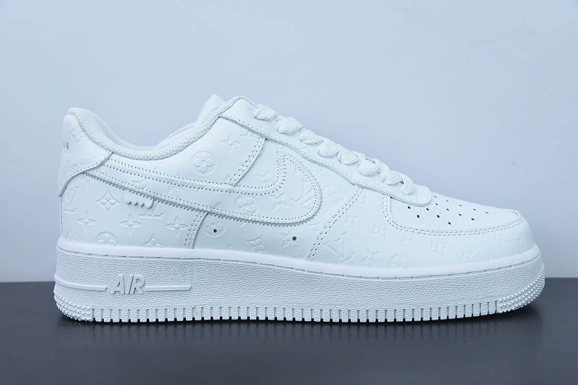 耐克Nike Air Force 1 Low LV联名款纯白印花空军一号低帮百搭休闲运动板鞋纯原版本 货号： LD0212