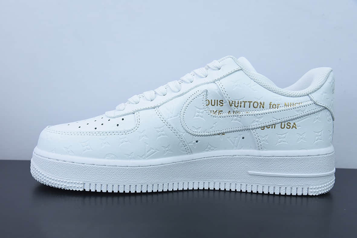 耐克Nike Air Force 1 Low LV联名款纯白印花空军一号低帮百搭休闲运动板鞋纯原版本 货号： LD0212