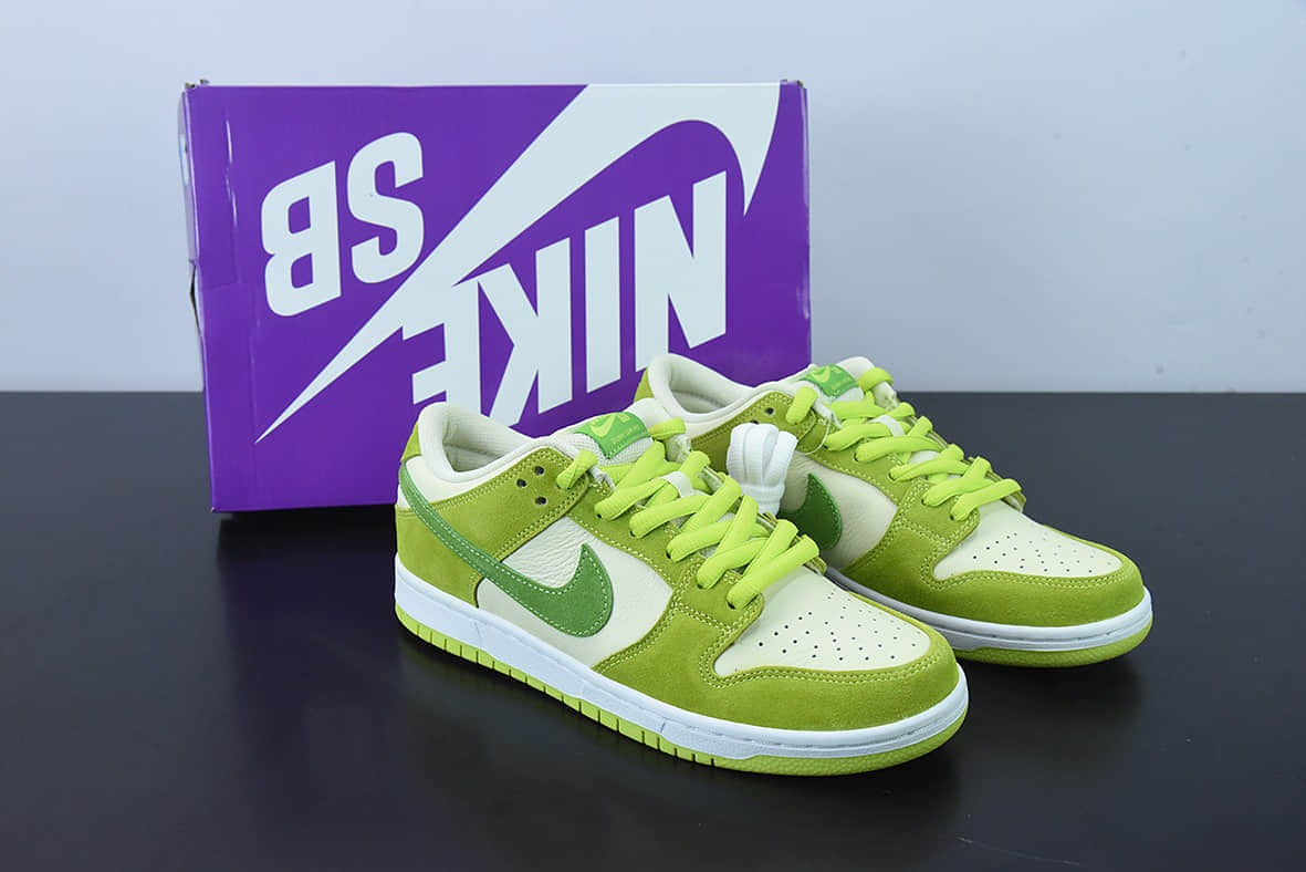 耐克Nike SB Dunk Low Green Apple白绿青苹果低帮休闲板鞋纯原版本 货号：DM0807-300