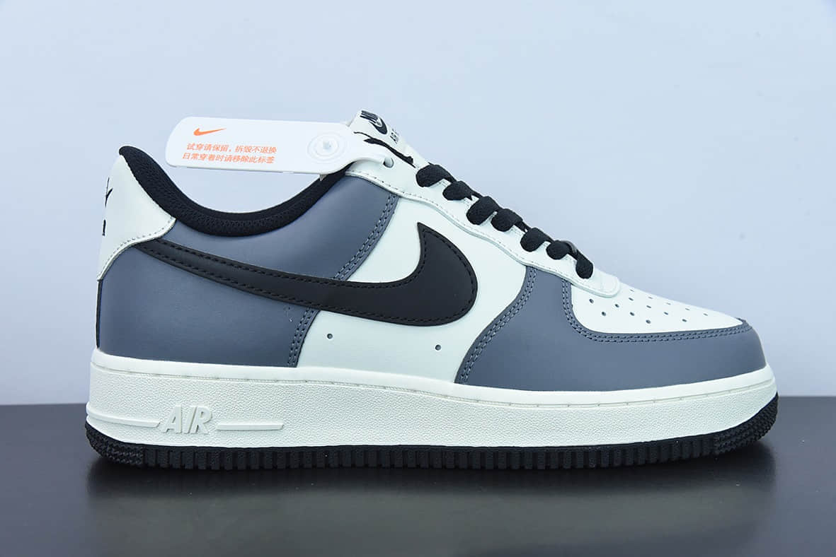 耐克Nike Air Force 1 Low '07 “米白碳灰黑”低帮空军一号休闲板鞋纯原版本 货号：DD3063-608