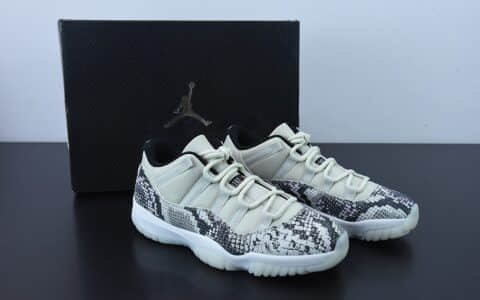 乔丹Air Jordan 11 Retro LowSnakeskin Light BoneAJ11骨白蛇爆裂纹低帮篮球鞋纯原版本 货号：CD6846-002