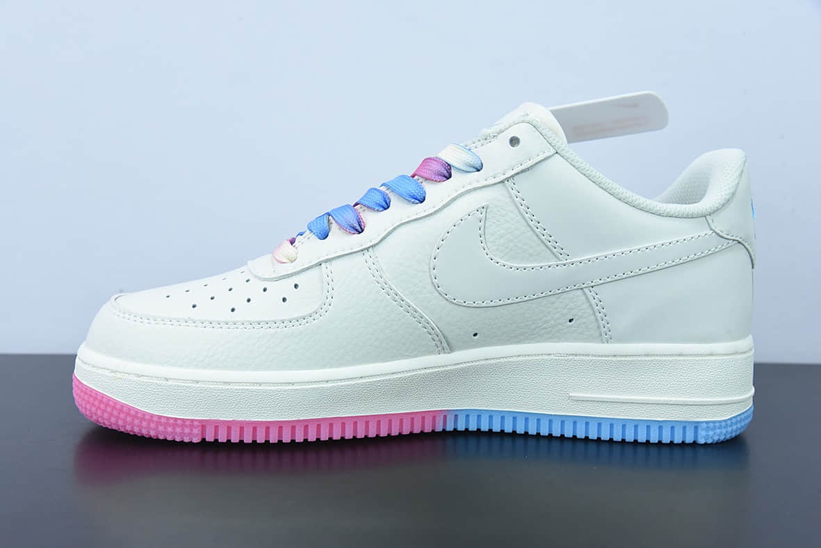 耐克Nike Air Force 1’07 Low QSSailPinkBlueMiami Heat迈阿密热火队城市限定空军一号低帮休闲板鞋纯原版本 货号：KU0902-112