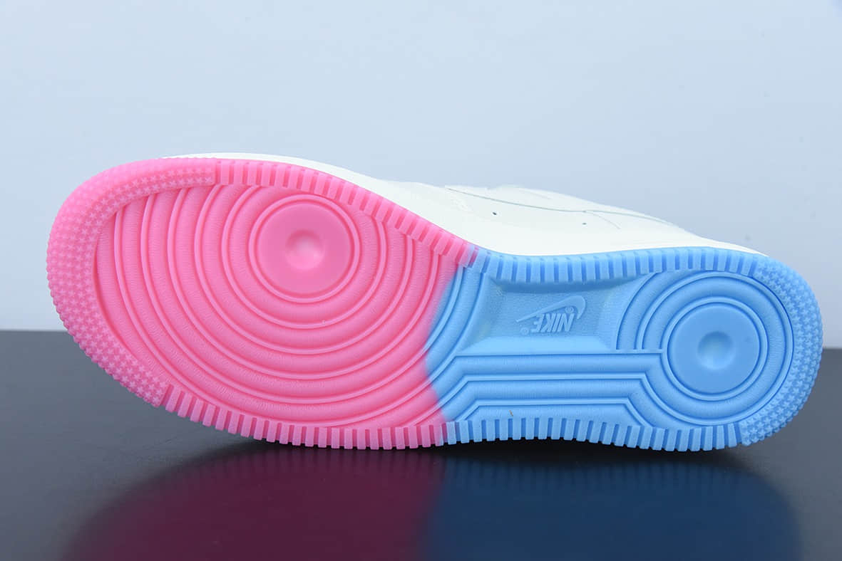 耐克Nike Air Force 1’07 Low QSSailPinkBlueMiami Heat迈阿密热火队城市限定空军一号低帮休闲板鞋纯原版本 货号：KU0902-112