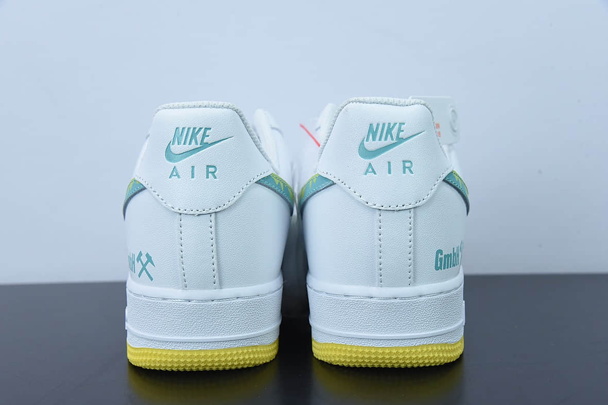 耐克Nike Air Force 1'07 Low 白绿黄空军一号低帮休闲板鞋纯原版本 货号：AF1234-001