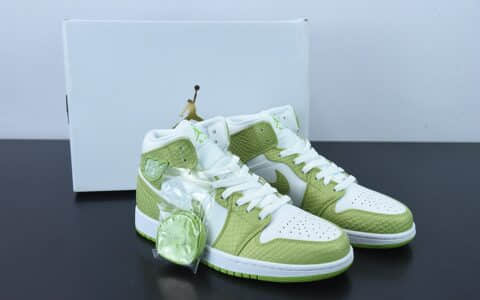 乔丹Air Jordan 1 Mid SE Green Python 绿蛇纹中帮篮球鞋纯原版本 货号：DV2959-113