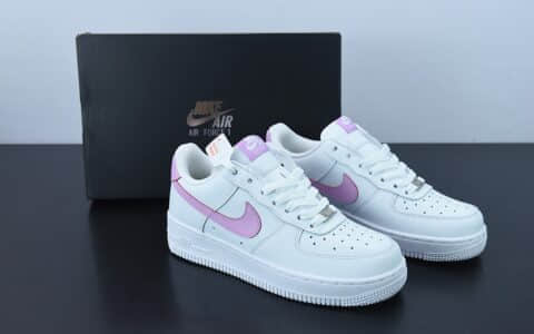 耐克Nike Air Force 1’07 LowWhiteLight Grey浅紫白空军一号经典低帮休闲板鞋纯原版本 货号：DN1430-105