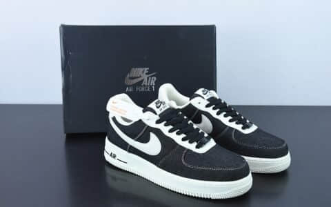 耐克Nike Air Force 1 Low PRMBlack Denim牛仔黑白空军一号经典低帮百搭休闲运动板鞋纯原版本 货号：DG2296-001