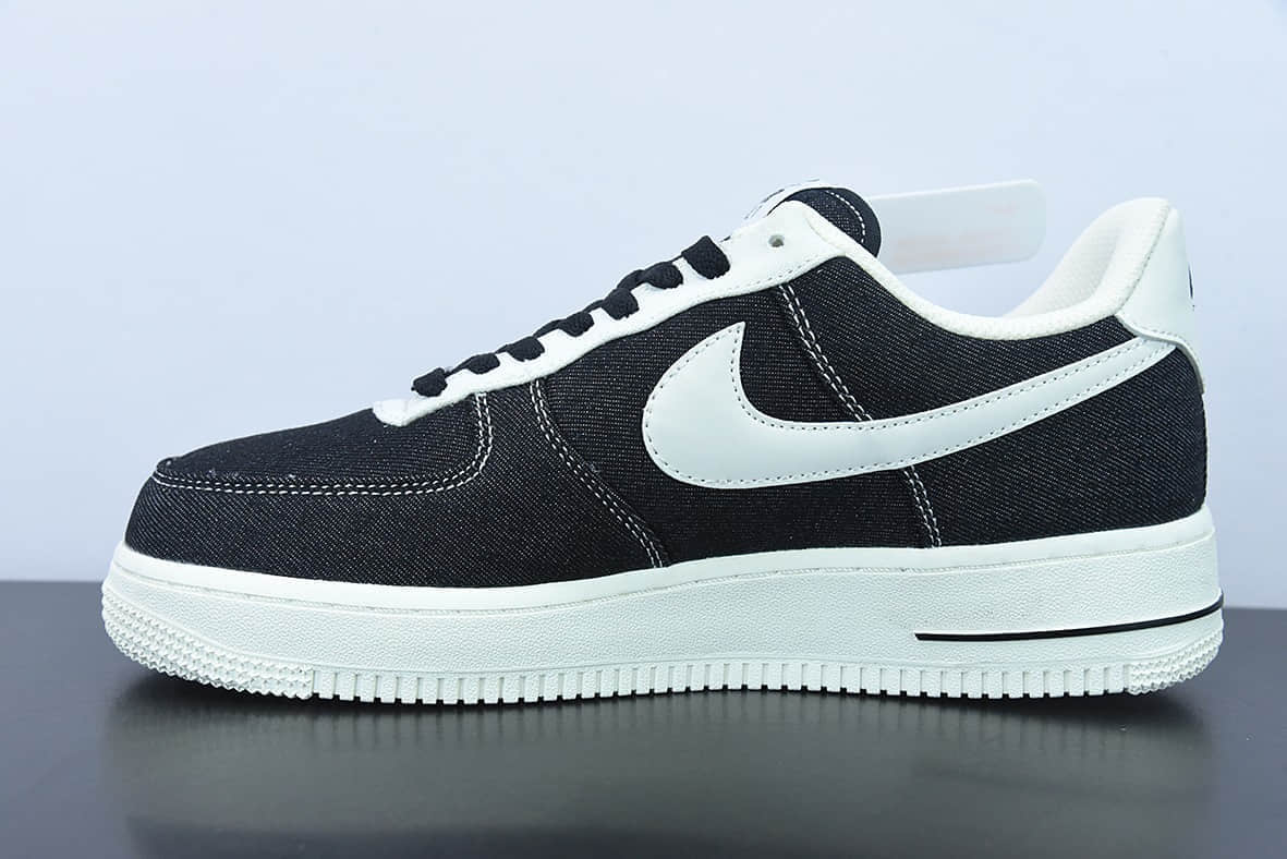 耐克Nike Air Force 1 Low PRMBlack Denim牛仔黑白空军一号经典低帮百搭休闲运动板鞋纯原版本 货号：DG2296-001