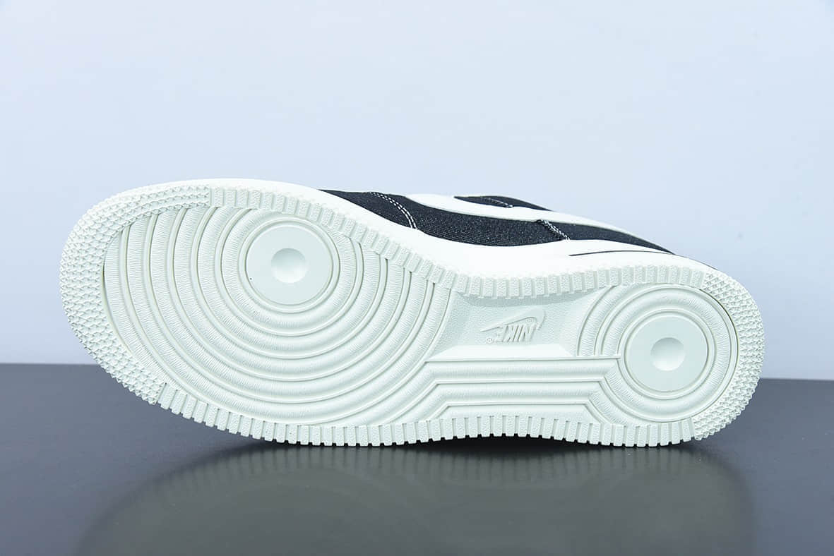 耐克Nike Air Force 1 Low PRMBlack Denim牛仔黑白空军一号经典低帮百搭休闲运动板鞋纯原版本 货号：DG2296-001